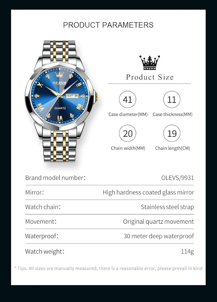 OLEVS Original Men's Diamond Watch